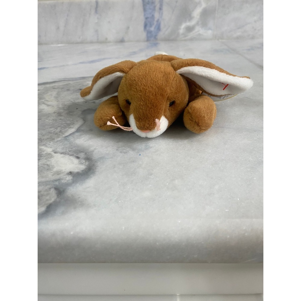 Ty Beanie Baby Ears Rabbit Bunny Brown White 1995 Vintage Plush